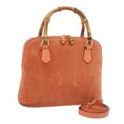 Pre-owned Suede handbags Gucci Vintage , Orange , Dames