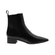 Zwarte Chelsea-laars met leren details Parallele , Black , Dames