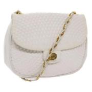 Pre-owned Leather shoulder-bags Bally Pre-owned , White , Dames