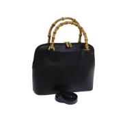 Pre-owned Leather handbags Gucci Vintage , Black , Dames