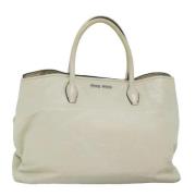 Pre-owned Leather handbags Miu Miu Pre-owned , White , Dames