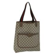 Pre-owned Leather totes Gucci Vintage , Beige , Dames