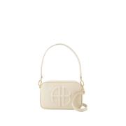 Beige Leren Crossbody Tas met Handvat Anine Bing , Beige , Dames