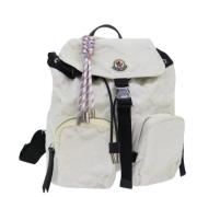 Pre-owned Nylon backpacks Moncler Pre-owned , White , Dames