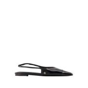 Zwarte Slingback Flats - Kalfsleer Anine Bing , Black , Dames