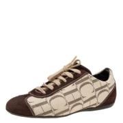 Pre-owned Canvas sneakers Carolina Herrera Pre-owned , Brown , Dames