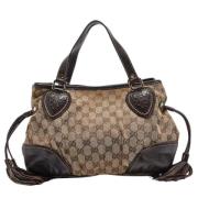 Pre-owned Canvas gucci-bags Gucci Vintage , Beige , Dames