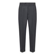 Slim-Fit Grijze Wollen Broek Low Brand , Gray , Heren