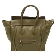 Pre-owned Leather totes Celine Vintage , Green , Dames