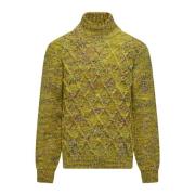 Multicolor Garen Turtleneck met Vlechtpatroon BomBoogie , Yellow , Her...