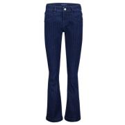 Zilver Pinstripe Babette Jeans Red Button , Blue , Dames