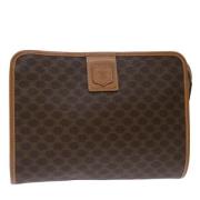 Pre-owned Leather clutches Celine Vintage , Brown , Dames