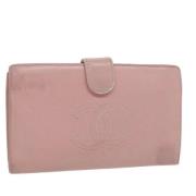 Pre-owned Leather wallets Chanel Vintage , Pink , Dames