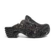 Zwarte Court Clog Blokhak Y/Project , Black , Dames