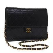 Pre-owned Leather chanel-bags Chanel Vintage , Black , Dames