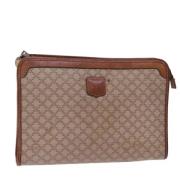 Pre-owned Canvas clutches Celine Vintage , Beige , Dames