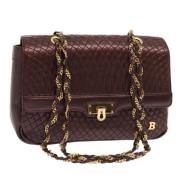 Pre-owned Leather shoulder-bags Bally Pre-owned , Purple , Dames