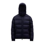 Marineblauwe Montgenevre Flanellen Hoodie Moncler , Blue , Heren