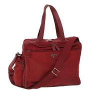 Pre-owned Nylon travel-bags Prada Vintage , Red , Dames