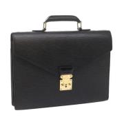 Pre-owned Leather briefcases Louis Vuitton Vintage , Black , Dames