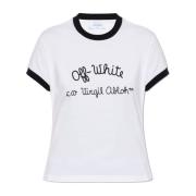 T-shirt met logo Off White , White , Dames