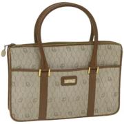 Pre-owned Leather handbags Dior Vintage , Beige , Dames