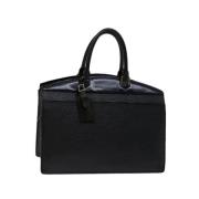 Pre-owned Leather handbags Louis Vuitton Vintage , Black , Dames