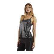 Paillet Cami Top - V-hals Stijl Molly Bracken , Gray , Dames