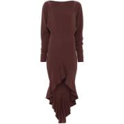 Bruine Crepe Boothals Jurk Philosophy di Lorenzo Serafini , Brown , Da...