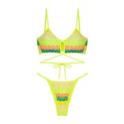 Bikinitop EN Verstelbare Slip Ethos F**k , Yellow , Dames