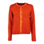 Dames Wol Cardigan Vintage Multicolor Sun68 , Orange , Dames