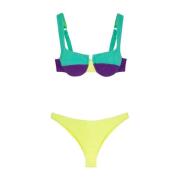 Geëmbosseerd kleurblok bikini set Me-Fui , Multicolor , Dames