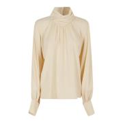 Elegante Blouse voor Vrouwen Federica Tosi , Beige , Dames