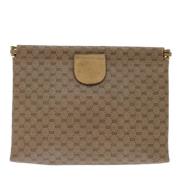 Pre-owned Leather clutches Gucci Vintage , Beige , Dames