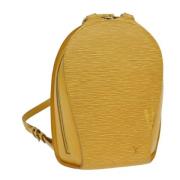 Pre-owned Leather backpacks Louis Vuitton Vintage , Yellow , Dames