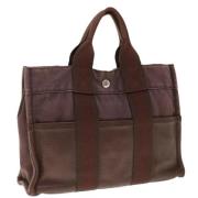 Pre-owned Canvas handbags Hermès Vintage , Brown , Dames