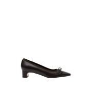 Moderne Espresso Leren Ballerina Schoen Parallele , Brown , Dames