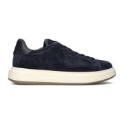 Blauwe Suède Court Sneakers Mannen Woolrich , Blue , Heren