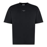 Klassiek Katoenen Crew-Neck T-Shirt Drole de Monsieur , Black , Heren