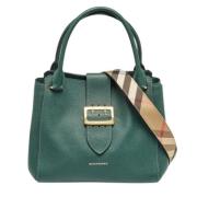 Pre-owned Leather handbags Burberry Vintage , Green , Dames