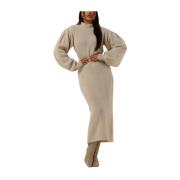 Beige Midi Jurk Doloris Ibana , Beige , Dames