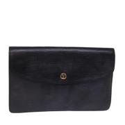 Pre-owned Leather clutches Louis Vuitton Vintage , Black , Dames