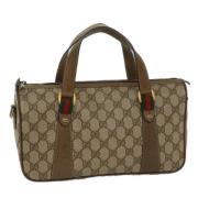 Pre-owned Leather travel-bags Gucci Vintage , Beige , Dames