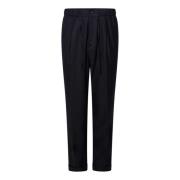 Navy Blue Wool Twill Trousers Drumohr , Blue , Heren