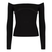 Slim Fit Off the Shoulder Top Nina Ricci , Black , Dames