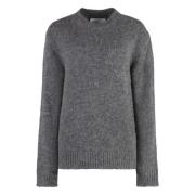 Alpaca Wool Crew-Neck Sweater Jil Sander , Gray , Dames