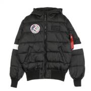 Nasa Hooded Puffer FD Down Jacket Alpha Industries , Black , Heren