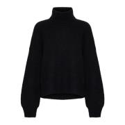 Zwarte Rollneck Trui Alphagz Stijl Gestuz , Black , Dames