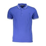 Blauw Geborduurd Poloshirt met Contrasterende Details Cavalli Class , ...