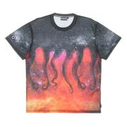 Galaxy Zwart Tee Korte Mouw T-shirt Octopus , Multicolor , Heren